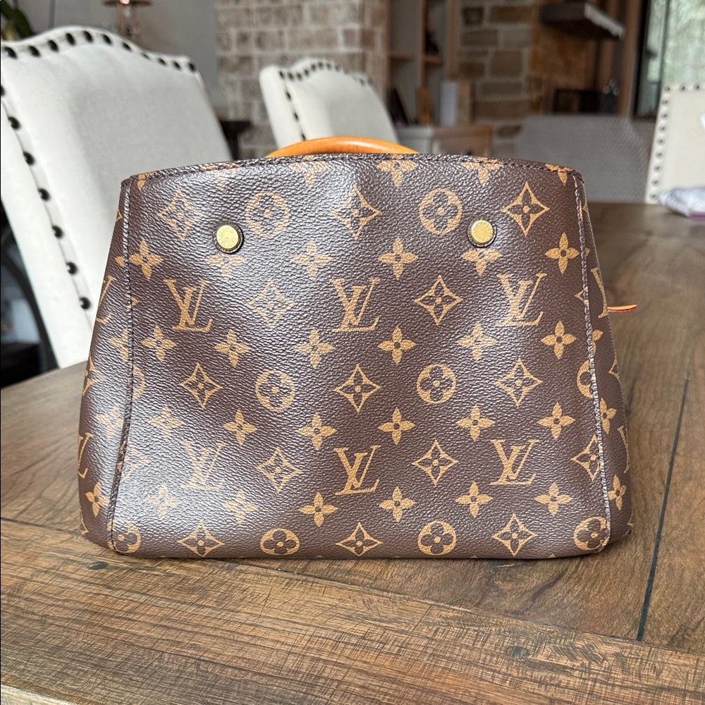 Louis Vuitton Monogram Montaigne BB in Brown and Tan